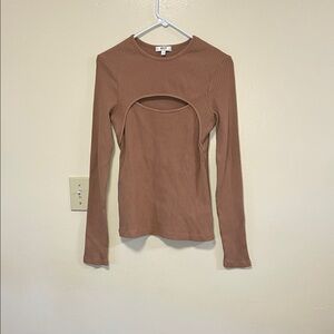 Agolde Women's Ribbed Long Sleeve Top - Tan